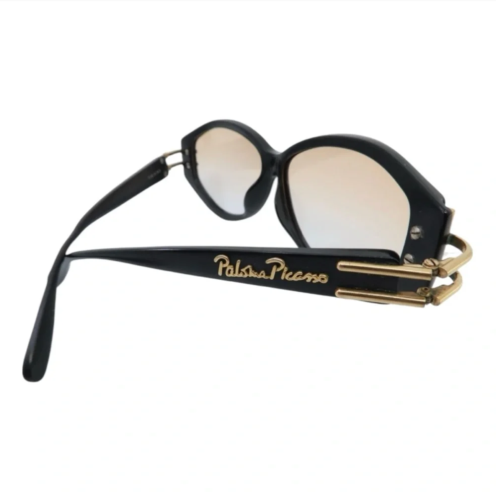 Paloma Picasso Killer Vintage Sunglasses Jet Black with Gold Hardware, Germany